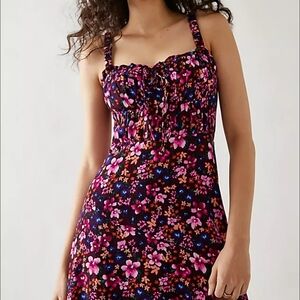 Astr The Label Floral Dress - Pink and Purple Small 1340